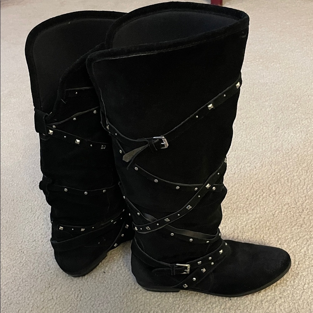 Report Knee High Boots With Studs, Size 7.5